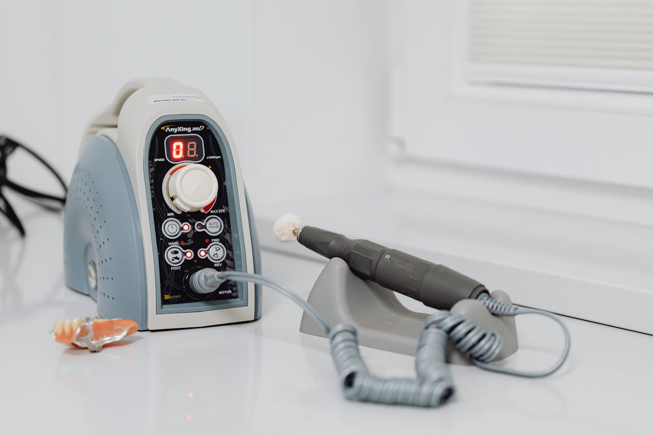 Modern dental machinery for precise dentistry procedures; ideal for healthcare professionals.